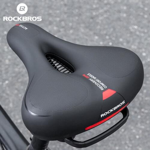 ROCKBROS Bicycle Saddles Road MTB Shockproof Cycling Seat Saddles Rainproof Soft Memory Sponge Reflective Bike Saddles