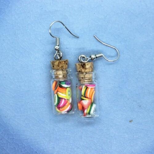 Funny Simulation Model Soft Ceramic Fruit Glass Bottle Earring Womens Fashion Creative Jewelry Hand-made DIY Personal Gifts