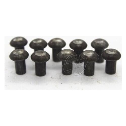 30Pcs M4 x 35mm Solid Half Round Head Carbon Steel Rivet Hand Type Rivets Dark Color Free Shipping