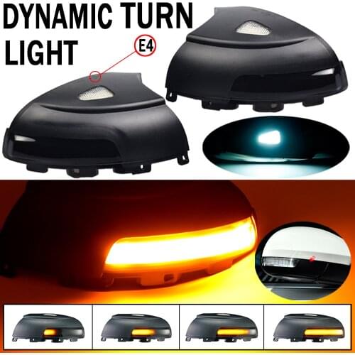 2Pcs Dynamic Rearview Shell Lights For Volkswagen Tiguan MK1 2008-2016 White Yellow 2 Light Lamps LED Mirror Turn Signal Mirrors