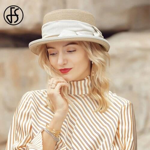 FS Fashion Fedora Hat Women Summer Straw Hat Beach Hats Wide Brim Floppy Foldable Sun Shade Hats Lady Cap Female Chapeau Femme