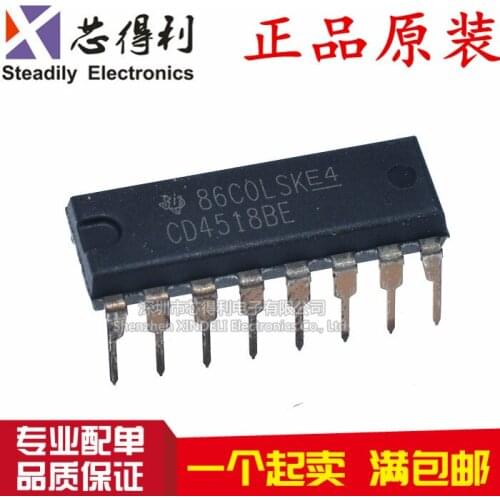 10pcs/lot Cd4518be Hef4518bp Dip-16 Brand New Original Double BCD Addion Counter