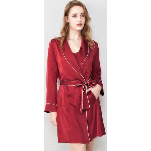 249 Ice Silk Womens Sleepwear Robes Stain Pajamas Long Sleeve Spa Robes Night Bathrobes Sleep Nightgown Robe Dressing Gown