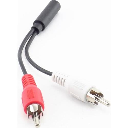 3.5mm RCA Female connector jack Stereo Cable Y plug to 2 RCA Male Adapter 3.5 Audio aux Socket connector to Headphone music wire