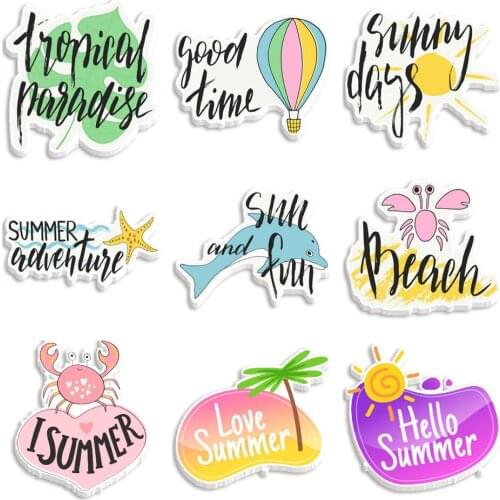 30pcs/lot Hawaiian Style Cartoon Planar Resins DIY Craft For Home Decoration Accessories