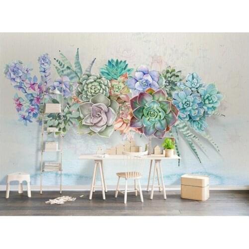 3d wallpaper custom photo mural Tropical succulent flowers tv background living room home decor wallpaper for walls 3 d