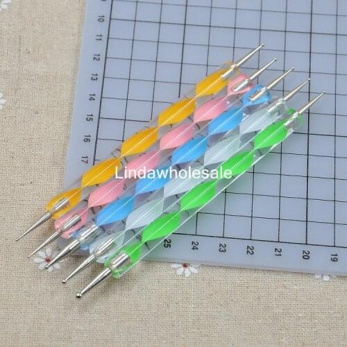 5PCS sets Plastic handle metal head indentation pen,clay doll making tools,pottery tools,5PCS/lot