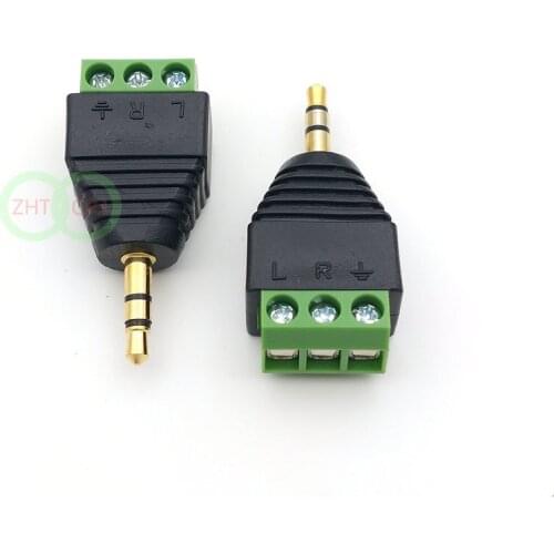 AV 3.5mm Stereo Macho para AV Terminal de Parafuso Do connector adapter New