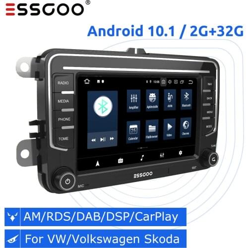 ESSGOO 7 Inch Radio 2 din Android 10 Car Stereo 2G+32G AM RDS DSP Autoradio DAB For Volkswagen/VW/Seat GPS Multimedia Player