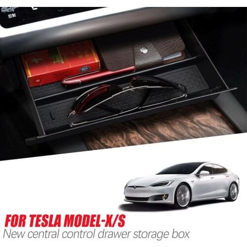 Central Control Drawer Box Car Center Tablet Storage Drawer Central Under Dash Box Tray For Tesla Model X Model S 2014-2019