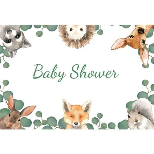Baby Shower Backdrop Wild Animals Photography Background Holiday Celebration Party Decor Photo Booth Studio Prop