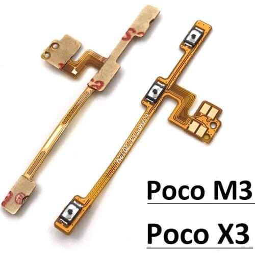 New Compatible For Xiaomi Poco X3 NFC / Poco M3 Power Button On Off Volume Switch Connector Flex Cable