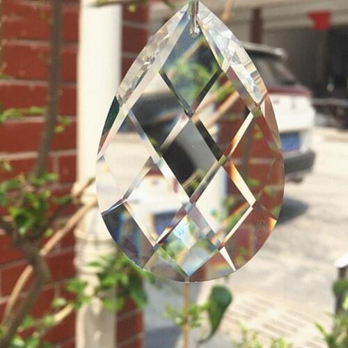 Crystal Lighting Pendant Glass Art Crystal Prism Pendant Chandelier Lamp Hanging Ornament DIY Faceted Teardrop Decor