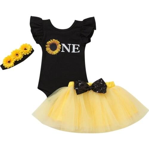3Pcs Newborn Baby Girl Clothes Infant Sleeveless Romper Top Tutu Skirts Headband Toddler Baby Clothing Summer Outfits Set