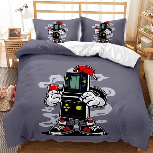 Erosebridal Robot Kids Boys Girls Watercolor Cartoon Duvet Cover Set Modern Colorful Room Decorative 2/3 Piece Bedding Set