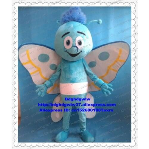 Blue Butterfly Moth Scalewing Mascot Costume Adult Cartoon Character Outfit Suit Kindergarten Pet Shop Festival Gift zx1969