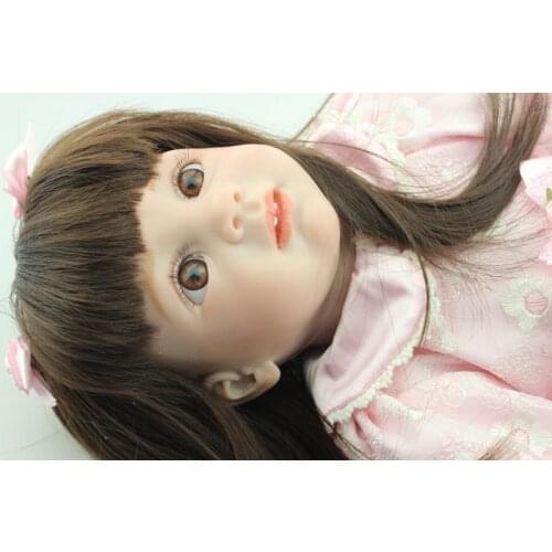 24''inch 60cm Hot Sale Bebe Reborn Toddler Baby Girl Dolls with Long Hair and Skirt Silicone Limbs and Cloth Body Dolls