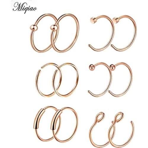 Miqiao 12pcs/lot Stainless Steel Nose Ring Nose Nail Explosion Earring Piercing Jewelry for Women Men