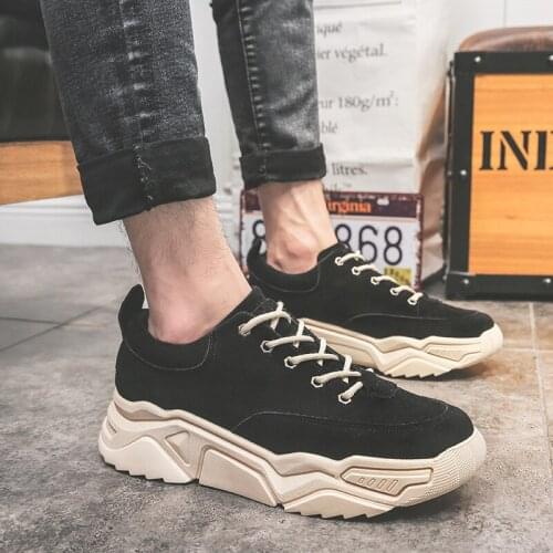 2020 Mens Sneakers Breathable Mesh Korean Shoes Fashion Old Shoes black white vulcanize shoes mens sneakers flat R13-02