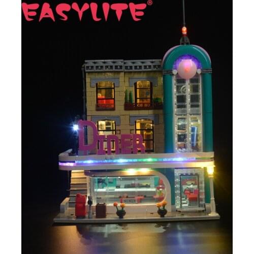 LED Light Set 10260 Creator Diner compatible With 15037 Building Blocks Only Lighting Kit Not Include Model