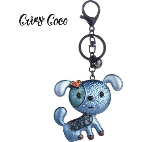 New Hot Cute Dog Keychain & Pendant Women Key Ring Holder Key Chains for Handbag Car Handmade Animal Rings Keychain Girl Gift