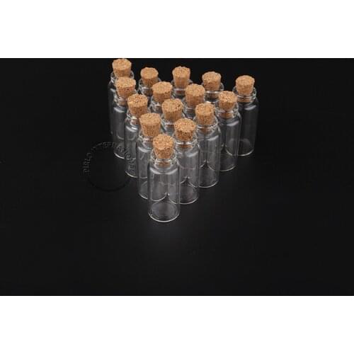 Wholesale Price 3ml/3g Wood Cork Glass Vial Small Clear Decorative Bottle Lovely Wishing Bottles 200pcs/lot Free Shipping