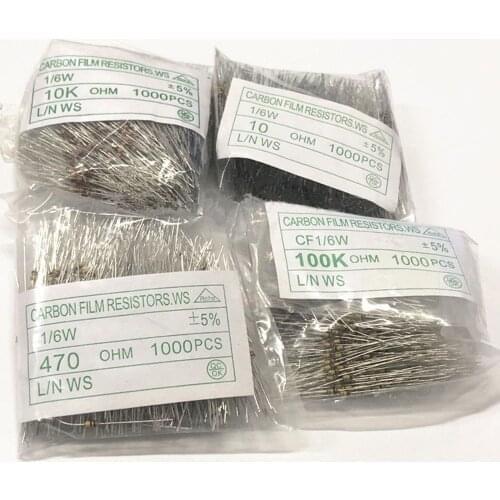 1/6w 0.82 0.91 1 1.2 1.5 1.8 2 2.2 2.4 2.7 3 3.3 3.6 3.9 4.3 4.7 Ohm 1/8w Resistance 0.125w Original New Carbon Film Resistor