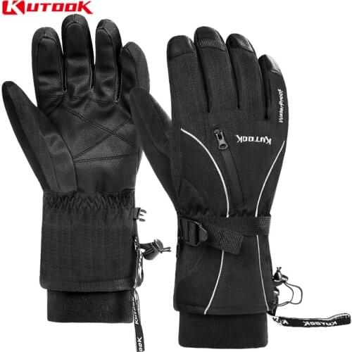 KUTOOK Ski Gloves Windproof Thermal Snowboard Gloves Touch Screen Winter Snowmobile Waterproof Outdoor Sports Cold Weather