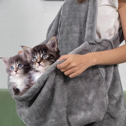 Towels for Dog Bathing Cat Towel Plus Velvet Hugging Pocket Bag for Playing Holding Cat Home Bathing Towels Clothing with Ball