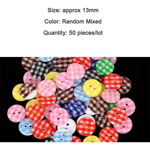 DIY 50pcs 13mm Plastic Buttons Random Colors Round Sewing Clothes 2-holes Scrapbooking for sewing clothes garment handmade craft