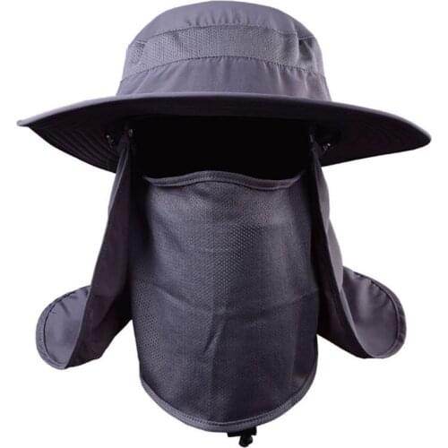 Unisex Outdoor Fishing Hat Quick Dry Hiking Hat UV Protection Wind Proof Face Neck Flap Sun Cap Hatsjj