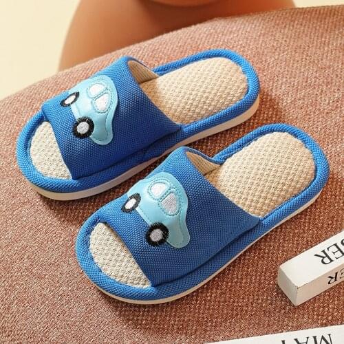 Slippers for Boy Girl Summer Spring Flat Shoes Children Home Indoor Cartoon Car Cute Fashion Kids Sandals Slides Flip Flops