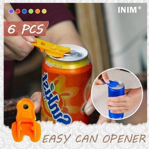 Sueea® Easy Can Opener 3/6PCS Pack Plastic Beverage Drink Barricade Cover Random Color Easy to Use Home Accessories