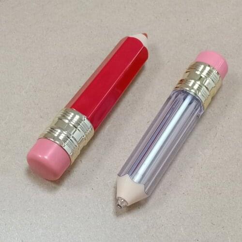 5ml Pencil Shape Lip Gloss Tube Empty Plastic Lip Balm Tubes Transparent Lipstick Cosmetic Packing Container Wholesale