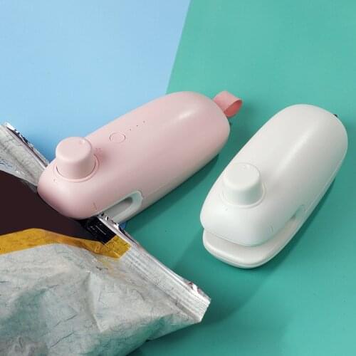 Portable Mini Sealing Machine USB Charging Hand Pressure Heating Plastic Packaging Food Vacuum Sealing Device For Home Kitchen