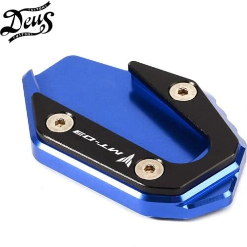 CNC Motorcycle Side Kickstand Stand Plate Extension With logo For Yamaha MT-03 MT03 2017 2018 2019 2020 MT25 MT-25