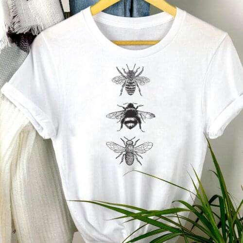 Women Clothes Star Bee Cute New Ladies Casual 90s Fashion Short Sleeve Summer Print Tshirt Female Tee Top Graphic T-shirt