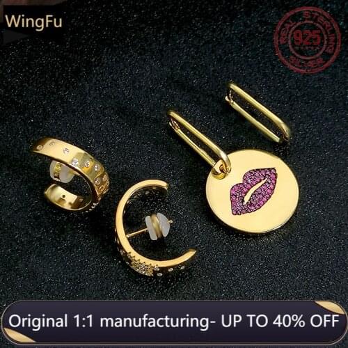 S925 sterling silver golden zircon hollow heart-shaped earrings luxury brand Monaco jewelry earrings