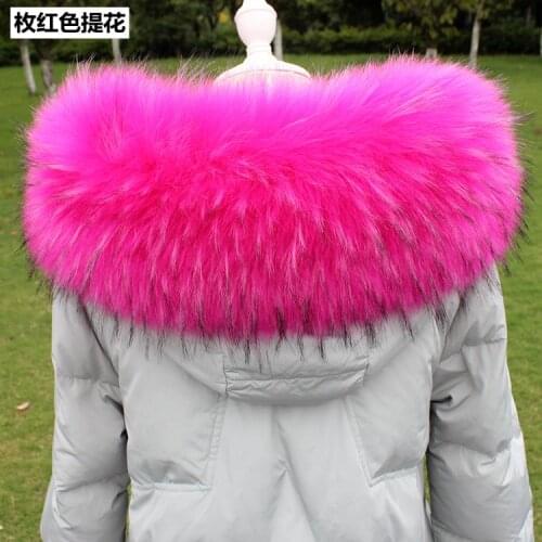 Lady Blinger super big fluffy faux fur collars women winter fake fur hood collar men jacket DIY big raccoon fur collar scaves