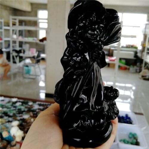 0.38kg Natural black obsidian crystal carving obsidian Quartz Wicca Witch Crystals Healing Gift 1 pc