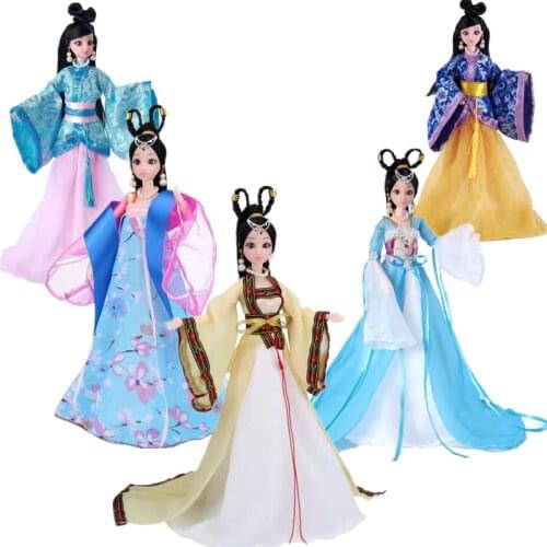 1/6 BJD Accessory For Barbie Clothes Traditional Chinese Ancient Fairy Beauty Dolls Dresses Princess Party Costume Children Toy