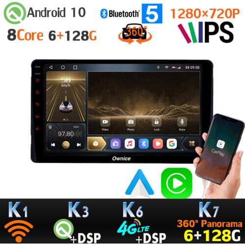 1280*720P 6+128G Android 10 For Toyota Sienna Corolla fortuner Prius 360 4*AHD Camera GPS Radio CarPlay 4G LTE DSP Head Unit IPS