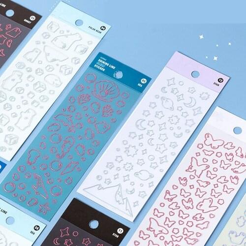 16Kinds Transparent flash laser pvc sticker DIY photo album star chase scrapbook decoration material sticker