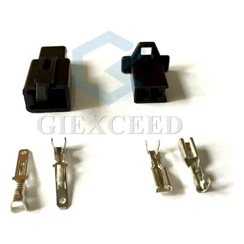2 Sets PA66 2 Pin Male Female Wiring Connector Auto Motorcycle Motor ABS Automotive Socket 6030-2981 Plug
