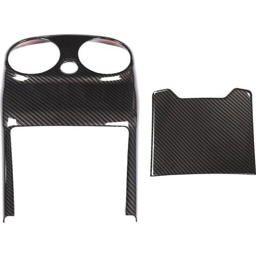 2Pcs ABS Carbon for Mercedes Benz W205 C Cl C-Cl 2015-2018 Car Accessories Rear Air Conditioning Vent Cover Trim