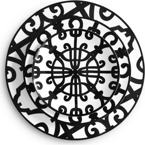 3 Color Ceramic Plate Hand-Painted Red Art Creative Round Tableware Dinner Plates Set Charger Plates for Wedding Pasta Plate