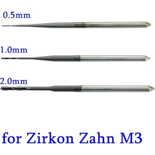 3 Pieces Zirkon Zahn M3 milling burs DLC coated zirconia milling burs for Zirkon Zahn M3 CADCAM system
