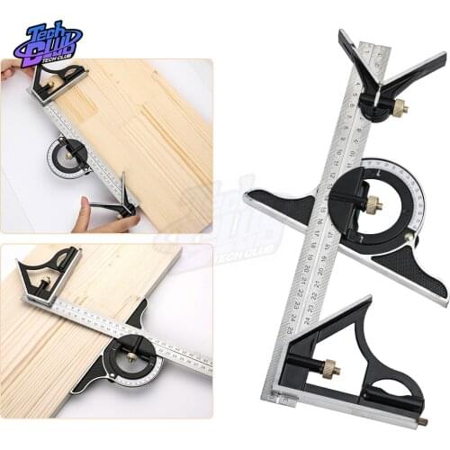 3 In 1 Square Angle Ruler Set Engineers Adjustable Multi Combination Angle Ruler Protractor Measuring Tool Set Dropship