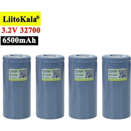 4pcs/lot LiitoKala 3.2V 32700 6500mAh LiFePO4 Battery 35A Continuous Discharge Maximum 55A High power battery