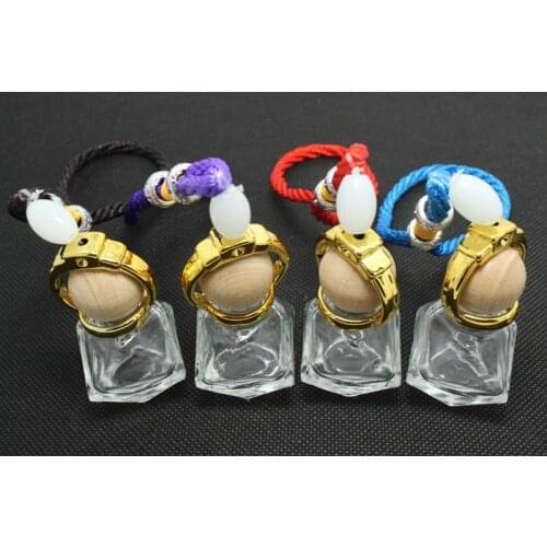 6ML New Fashion Beautiful 6 Colors Refillable Empty Car Hanging Perfume Bottle 5PCS/LOT